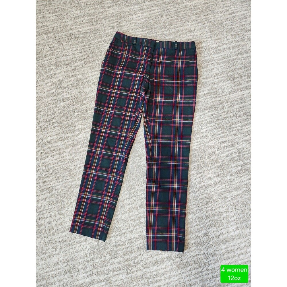 Tommy Hilfiger women's tartan plaid Hamptons ankle pants green size 4